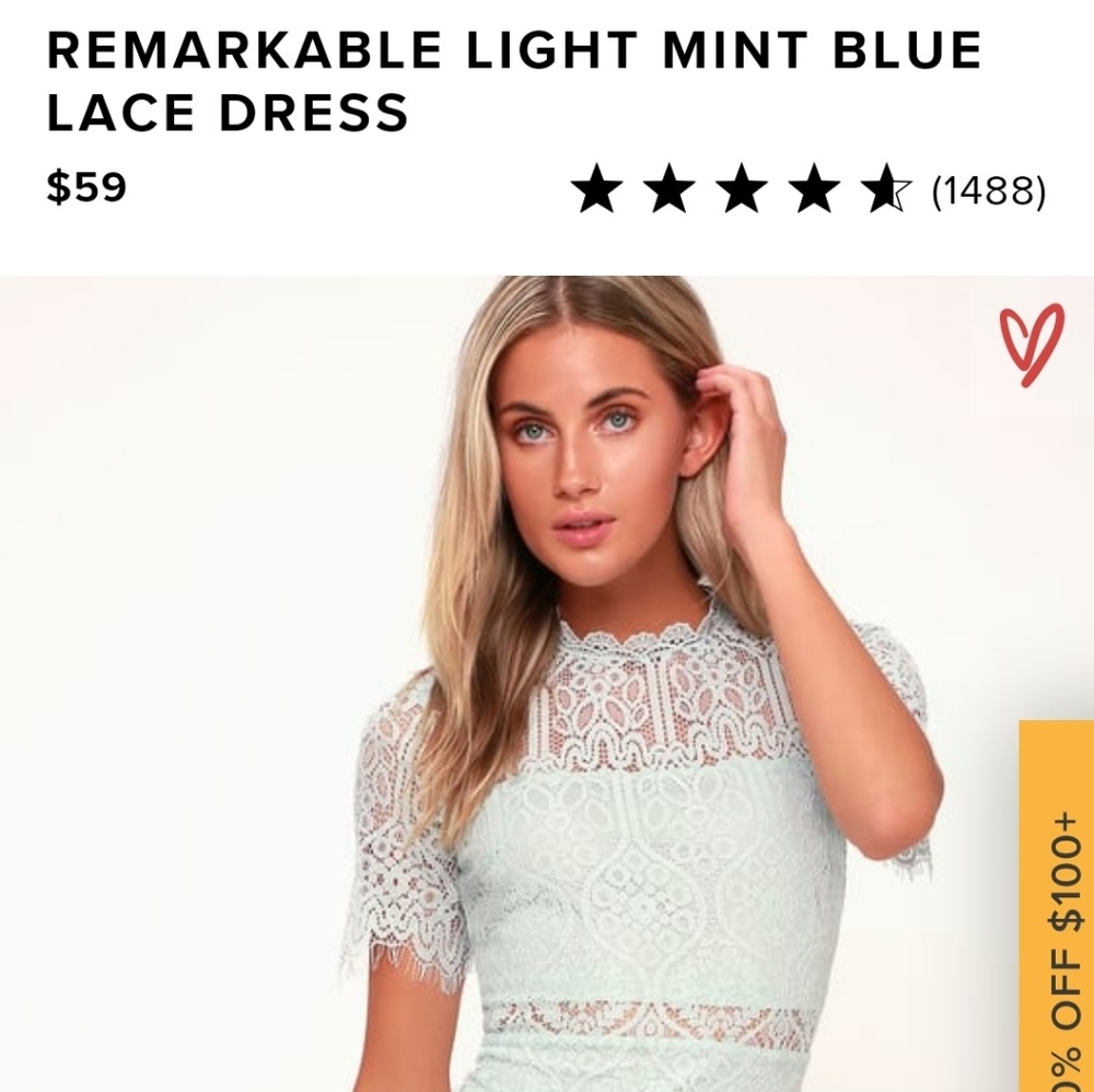Mint Lace Lulu's Midi Dress NWT
